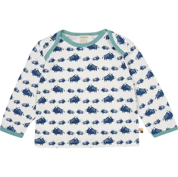 Chlapecké tričko Dětské triko s dlouhým rukávem Divoké prase modré loud + proud Velikost: 62/68