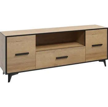 Televizní stolek Eoshop RTV stolek Brida S1D2, dub riviera / černá, lamino