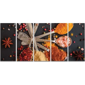 Obraz Malvis ® Obraz koření v odstínech slunce Velikost: pětidílný obdélník - 100x45 cm