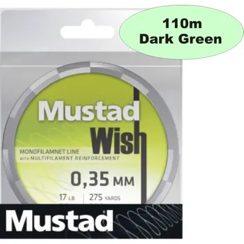 Rybářská šňůra Mustad Wish Braid 110m tmavozelená průměr 0,10mm, nosnost 10,5kg