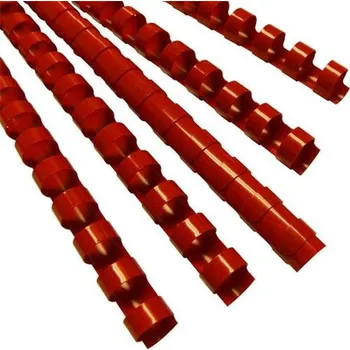 Vázací hřbet Vázací hřbet Eurosupplies plastový A4 průměr 12,5mm, červený 100ks