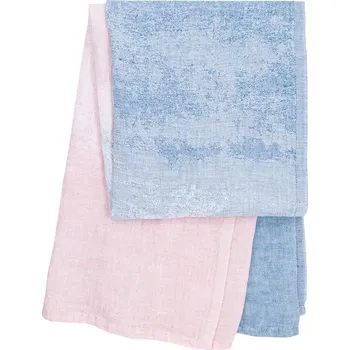 Ručník Lapuan Kankurit Lněný ručník Saari, modro-růžový, Rozměry 95x180 cm