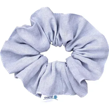 Ozdoba do vlasů Snový svět Lněná gumička Scrunchie šedá 5 cm