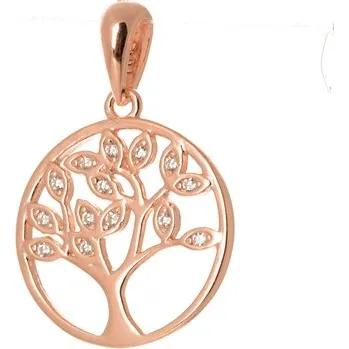 Šperk Stříbrný přívěšek strom života pozlacený růžovým zlatem STRZ0739F