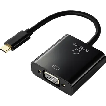 Audio kabel Renkforce RF-4679564 USB-C® / VGA adaptér [1x USB-C® zástrčka - 1x VGA zásuvka] černá 10.00 cm