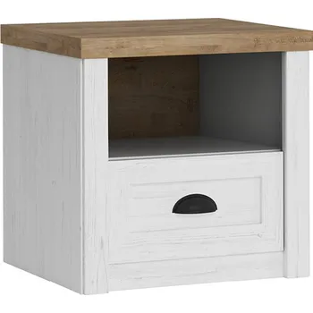 Noční stolek Eoshop Noční stolek Provence NS, bílá borovice / dub lefkas, lamino