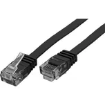 Patch kabel UTP cat 6, 10m plochý - černý