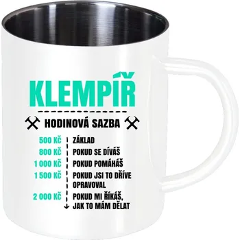 Nerezový hrnek Hodinová sazba - klempíř