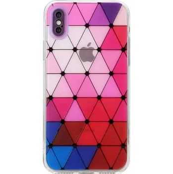 Pouzdro na mobilní telefon Měkký kryt se vzorem vitráže pro iPhone XS Max - fialový