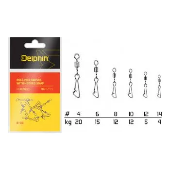 Rollings swivel with Hooked snap-BN/8