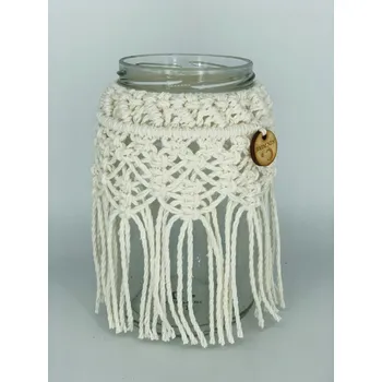 Svícen BRIMOON Lucerna macramé smetanová malá