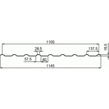 Polykarbonátová deska ELYPLAST ELYPLAST Sklolaminát pro prosvětlení trapézových plechů BALEX 136/16,5, čirá, 1140 x 6000mm, tl.1mm, 1xUV
