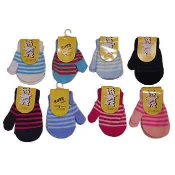 Rukavice Dětské palčáky - Proužek Barva: světle růžová