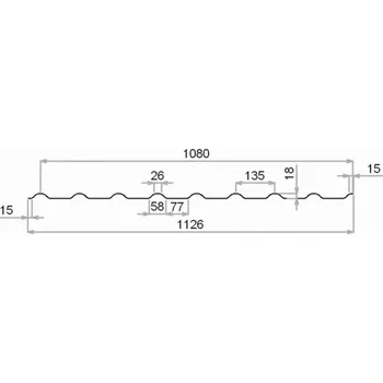 Průsvitná krytina ELYPLAST ELYPLAST Sklolaminát pro prosvětlení trapézových plechů 135/17,5, čirá, 1126 x 5000mm, tl.1mm, 2xUV389 - BORGA