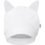 Luxusní dětská zimní čepička s oušky New Baby Snowy collection Barva: Bílá, velikost: 56