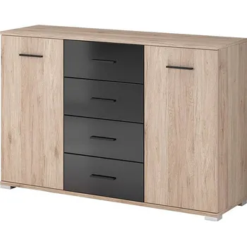 Komoda Eoshop Komoda 2D4S Bargi, San remo sand Černá