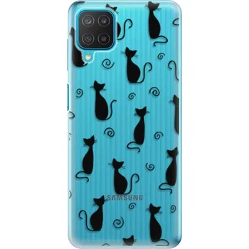 Odolné silikonové pouzdro iSaprio - Cat pattern 05 - black - Samsung Galaxy M12