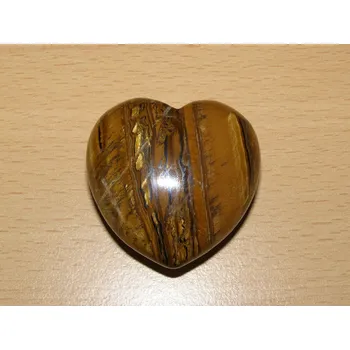 Drahý kámen Tygří oko - Masážní kámen - srdce - khs21