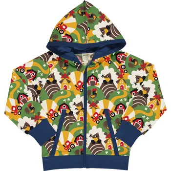 Chlapecká mikina Dětská mikina s kapucí Farma, krtek a traktor Maxomorra Velikost: 110/116