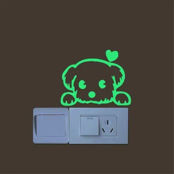 Samolepící dekorace 4L Svítící nálepka nad vypínač - pejsek