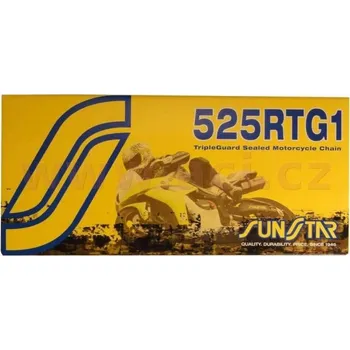 Řetězová sada pro motocykl řetěz 525RTG1, SUNSTAR (x-kroužek, barva zlatá, 100 článků)