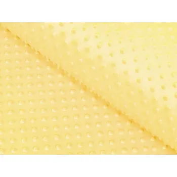 Dětská látka Minky 3D puntíky MKP-021 Citrónově žlutá - šířka 150 cm