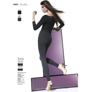 Dámské legíny SONIA 200den-Leginy BasBleu black-černé 2-S (luxusní dlouhé sportovní leginy perfektně modelující postavu)