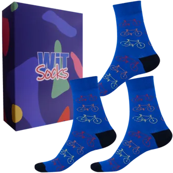 Pánské ponožky Dárkový set - Sporty - Kolo modré - velikost 39-42 (Velikost 39-42)