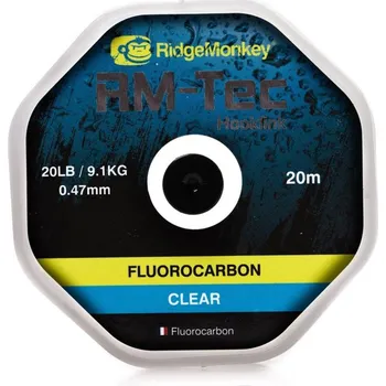 RidgeMonkey Tec Fluorocarbon-Nosnost 15 lb / Návin 20 m / Barva čirá