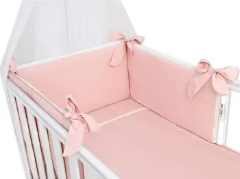 Příslušenství pro dětskou postel a kolébku Baby Nellys Mantinel s povlečením Royal Baby 120 x 90 cm pudrová