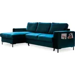 Sametová rozkládací rohová pohovka v petrolejové barvě (levý roh) Lofty Lilly – Miuform ID_1407381