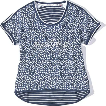 Dámské tričko MUSTANG Dámské modro-bílé tričko s krátkým rukávem CLEO M 6180_2101.524