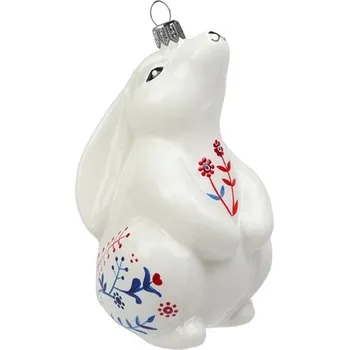 Velikonoční dekorace Zajíček ušáček s folklórním dekorem