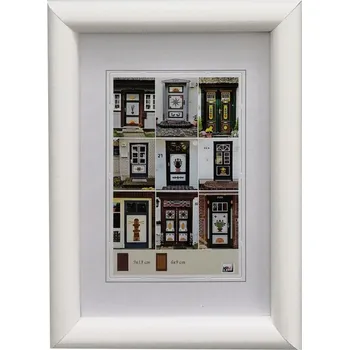 Rám na obraz Dřevěný fotorámeček NEW YORK 9x13 bílý kph