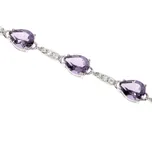 Zlatnictví Helios Náramek s ametystovými kapkami B50018