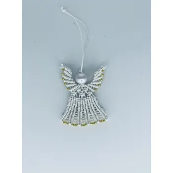 Vánoční dekorace BRIMOON Andílek vánoční bílo-zlatý v. 8 cm