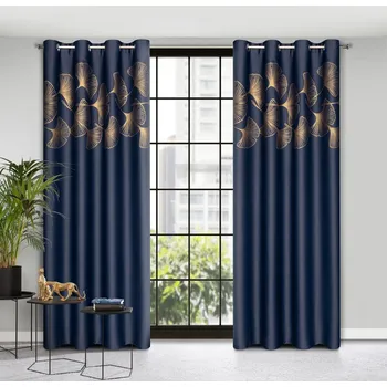 Závěs Zatemňovací vzorovaný závěs s kroužky "BLACKOUT" HARMONIA modrá 140x250 cm (cena za 1 kus) MyBestHome