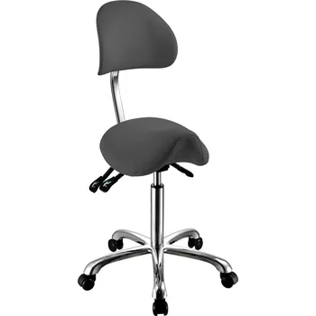 Taburet Taburet na kolečkách s opěrkou Weelko Noble - šedý (1025A-gray) + dárek zdarma