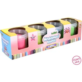 Modelovací hmota TŘPYTIVÁ MODELÍNA - sada 4 ks