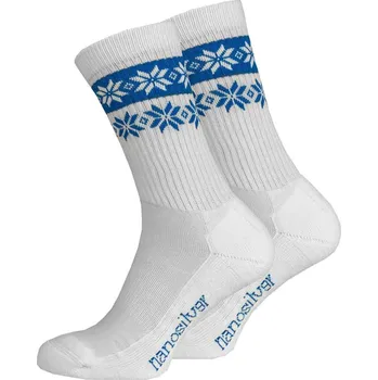 Pánské ponožky nanosilver® Zimní ponožky thermo SNOW bílá/modrá Velikost: XL 47/49