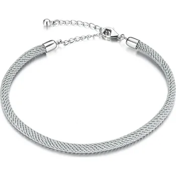 Náramek Elenys náramek na přívěsky látkový nastavitelný Šedý-GY