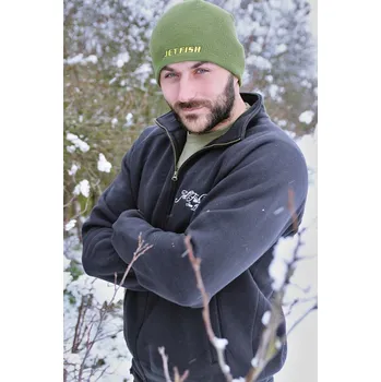 Rybářské oblečení JetFish JET FISH Zimní čepice úpletová_černá