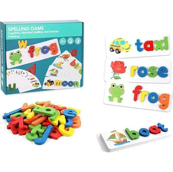 Dřevěná hračka Naučná dřevěná abeceda s obrázky