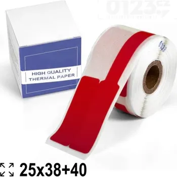 Samolepící etiketa Samolepící štítky TL - na kabely 25x38+40mm, 100ks - červené