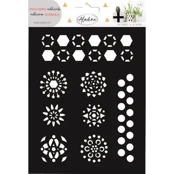 Samolepicí sada šablon 15x21 cm, etno úhelníky