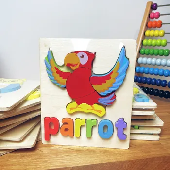 Dřevěná hračka Dřevěná skládačka "Papoušek"