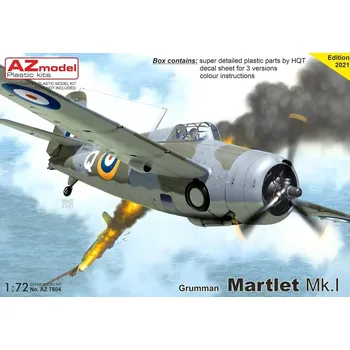 Plastikový model AZ model 1/72 Grumman Martlet Mk.I (3x camo)
