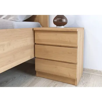 Postel Nábytek Rovder Noční stolek Lea -třízásuvkový, Rovder Výběr moření: Olše, Druh dřeva: Bukový masiv