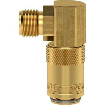 Příslušenství pro vzduchotechniku ESDM 1615 A-90AB (rychlospojka ESDM M16x1.5 vnější 90°, ventil, DN6, mosaz)