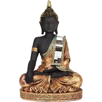 Soška Buddha resin 28 cm černý